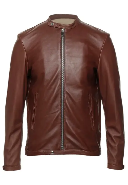 mens-plain-chocolate-brown-faux-leather-jacket