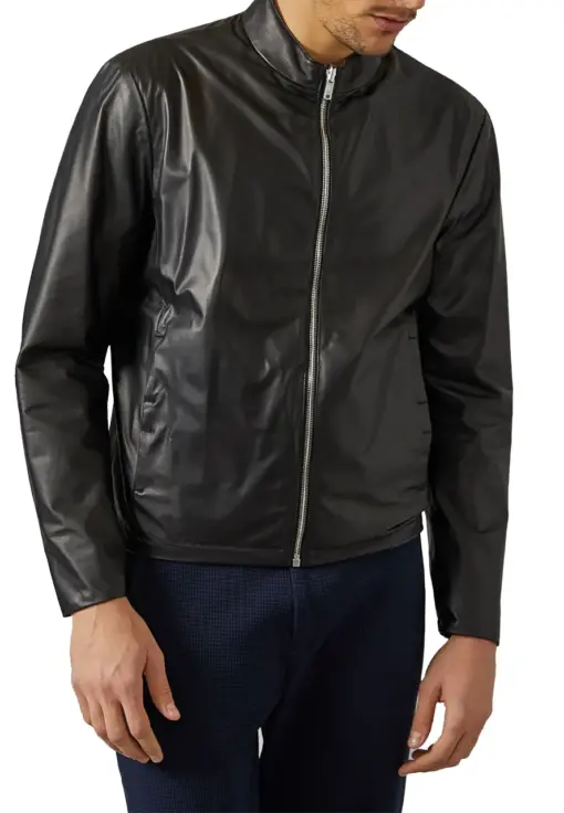 mens-rich-black-faux-leather-biker-jacket