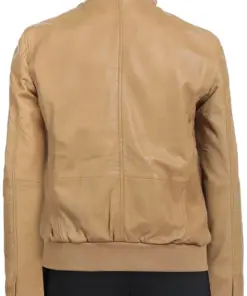 mens-round-collar-beige-faux-leather-bomber-jacket