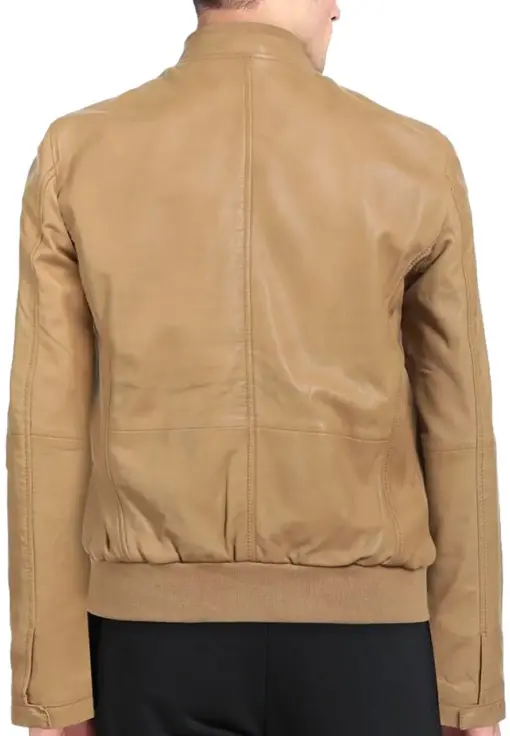 mens-round-collar-beige-faux-leather-bomber-jacket