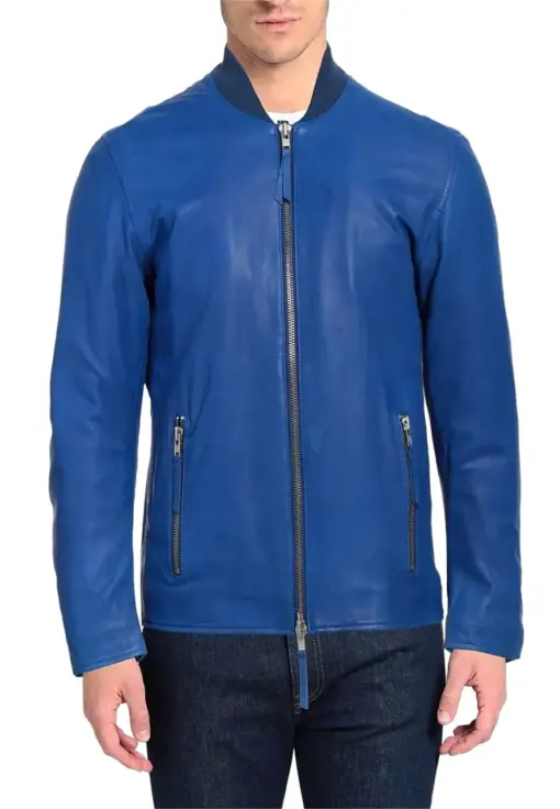 mens-round-collar-blue-faux-leather-bomber-jacket