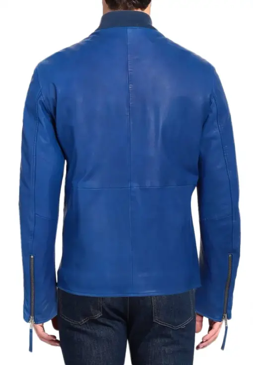 mens-round-collar-blue-faux-leather-bomber-jacket