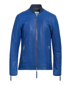 mens-round-collar-blue-faux-leather-bomber-jacket