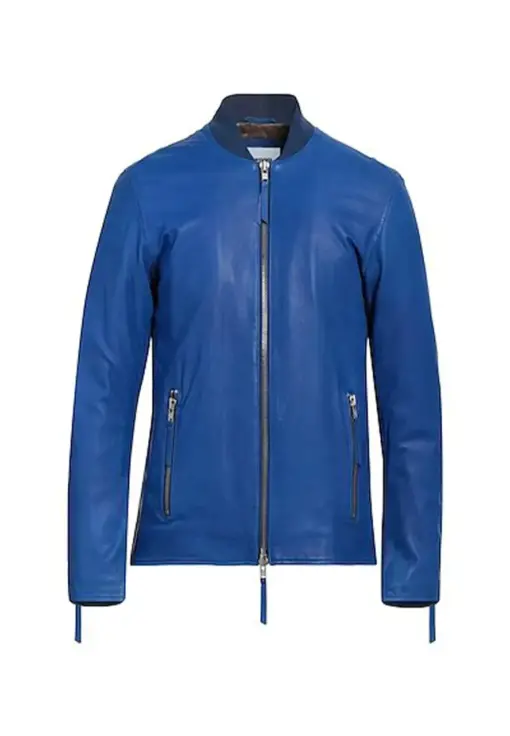 mens-round-collar-blue-faux-leather-bomber-jacket