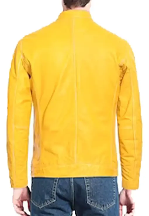 mens-round-collar-yellow-faux-leather-biker-jacket