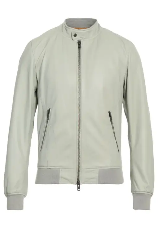 mens-sage-green-faux-leather-bomber-jacket