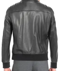 mens-shiny-black-faux-leather-bomber-jacket