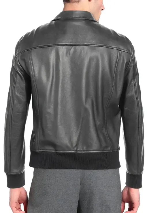 mens-shiny-black-faux-leather-bomber-jacket