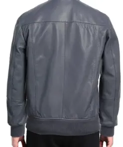 mens-stand-collar-grey-faux-leather-bomber-jacket