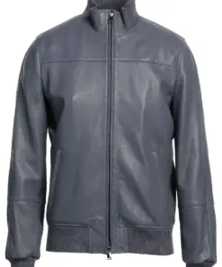 mens-stand-collar-grey-faux-leather-bomber-jacket