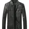mens-turn-down-collar-black-faux-leather-jacket