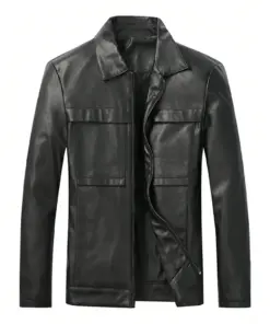 mens-turn-down-collar-black-faux-leather-jacket