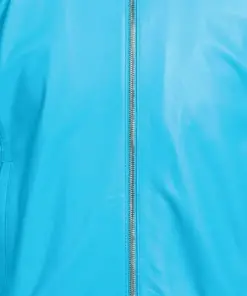 mens-turquoise-faux-leather-bomber-jacket