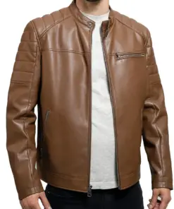 mens-vegan-brown-faux-leather-biker-jacket