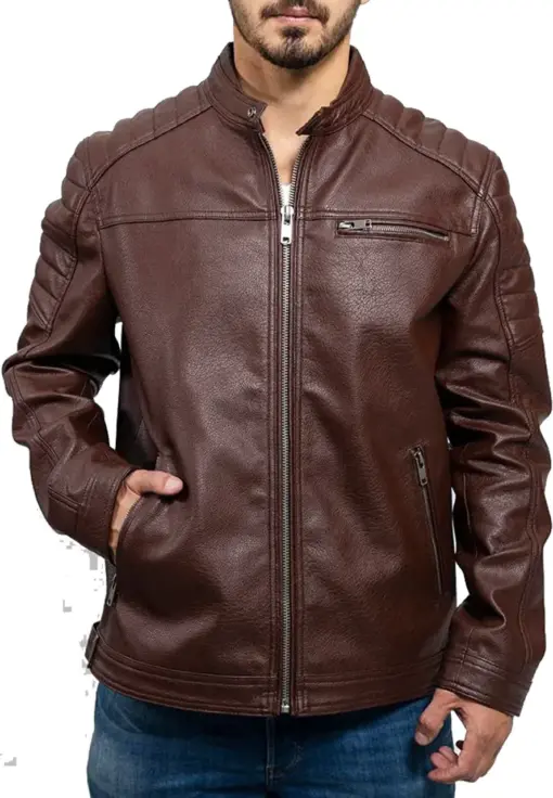 mens-vegan-dark-brown-faux-leather-biker-jacket