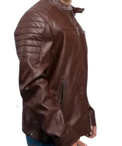 mens-vegan-dark-brown-faux-leather-biker-jacket