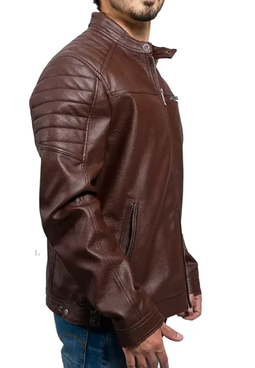 mens-vegan-dark-brown-faux-leather-biker-jacket