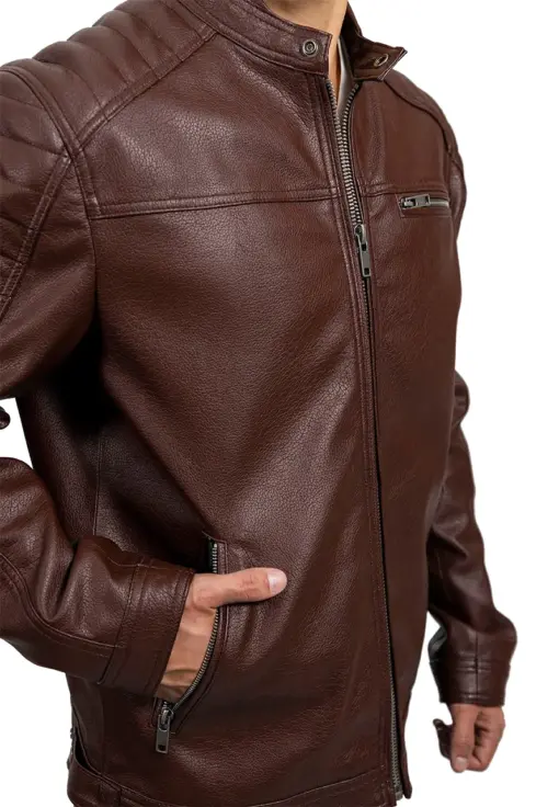 mens-vegan-dark-brown-faux-leather-biker-jacket