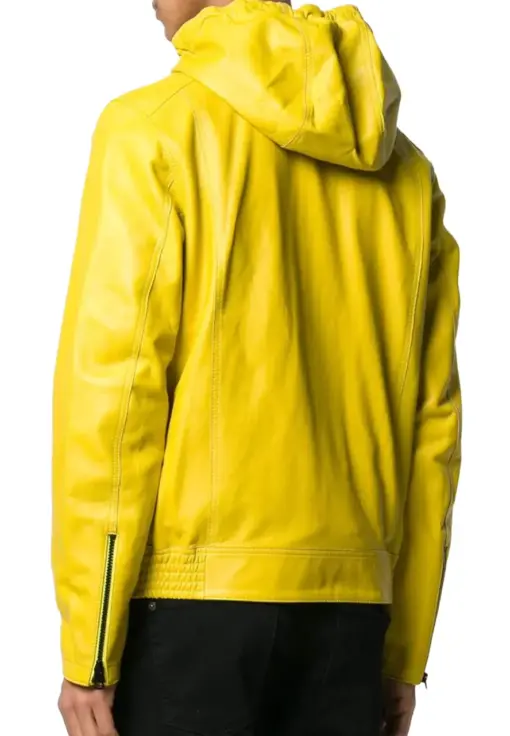 mens-yellow-hooded-faux-leather-jacket