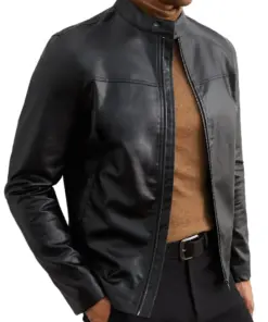 mens-zip-up-faux-leather-black-jacket