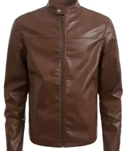 mens-zip-up-faux-leather-brown-jacket