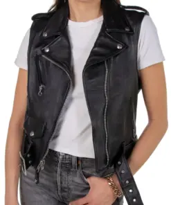 womens-black-biker-faux-leather-vest