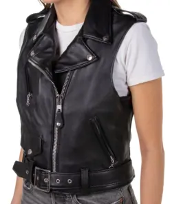 womens-black-biker-faux-leather-vest