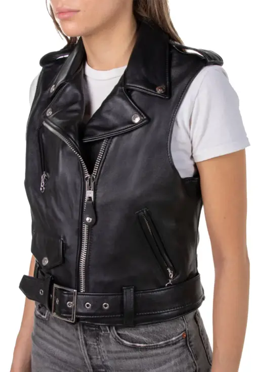 womens-black-biker-faux-leather-vest