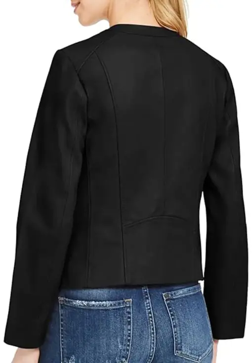 womens-black-faux-leather-collarless-jacket