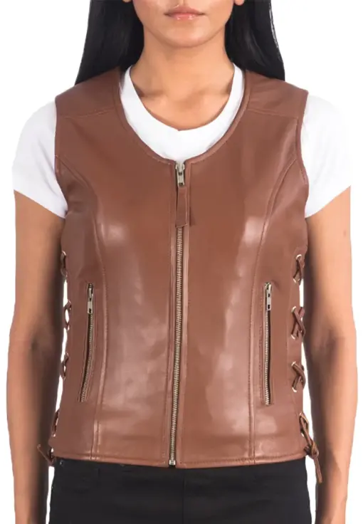 womens-brown-faux-leather-biker-vest