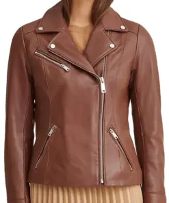 womens-brown-faux-leather-moto-jacket-with-metallic-details